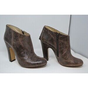 GUILLAUME HINFRAY Women Ankle Boots Leather Bootie Zip Size EU 37.5 Made - Italy